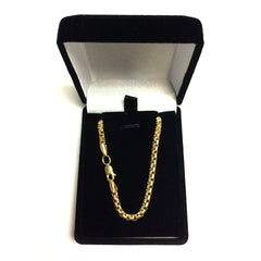 14K Yellow Gold Filled Round Box Chain Necklace, 3.4mm Wide