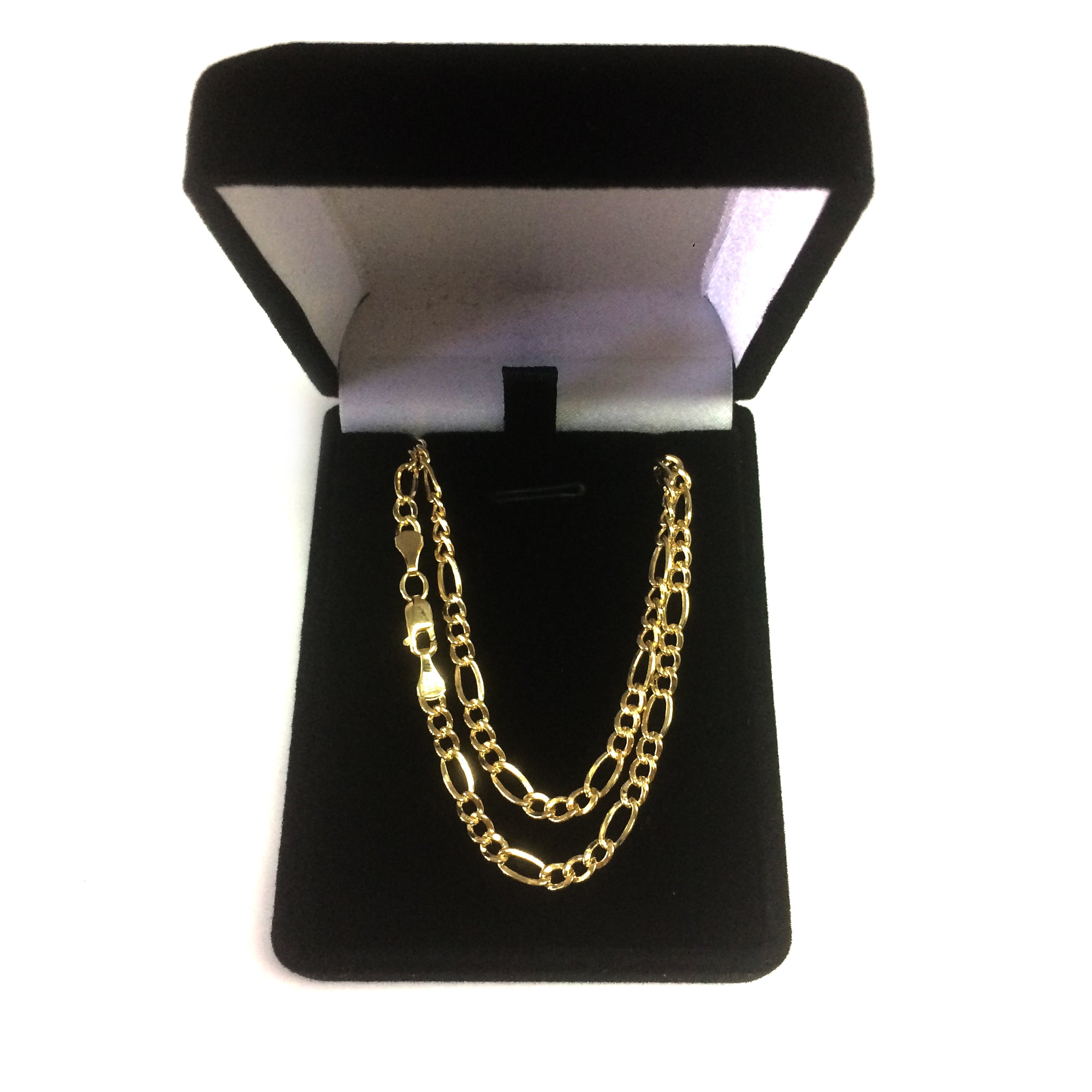 14K gul guldfyldt Figaro kæde halskæde, 3,2 mm brede fine designer smykker til mænd og kvinder