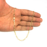 14K Yellow Gold Filled Figaro Chain Necklace, 3.2 mm Wide