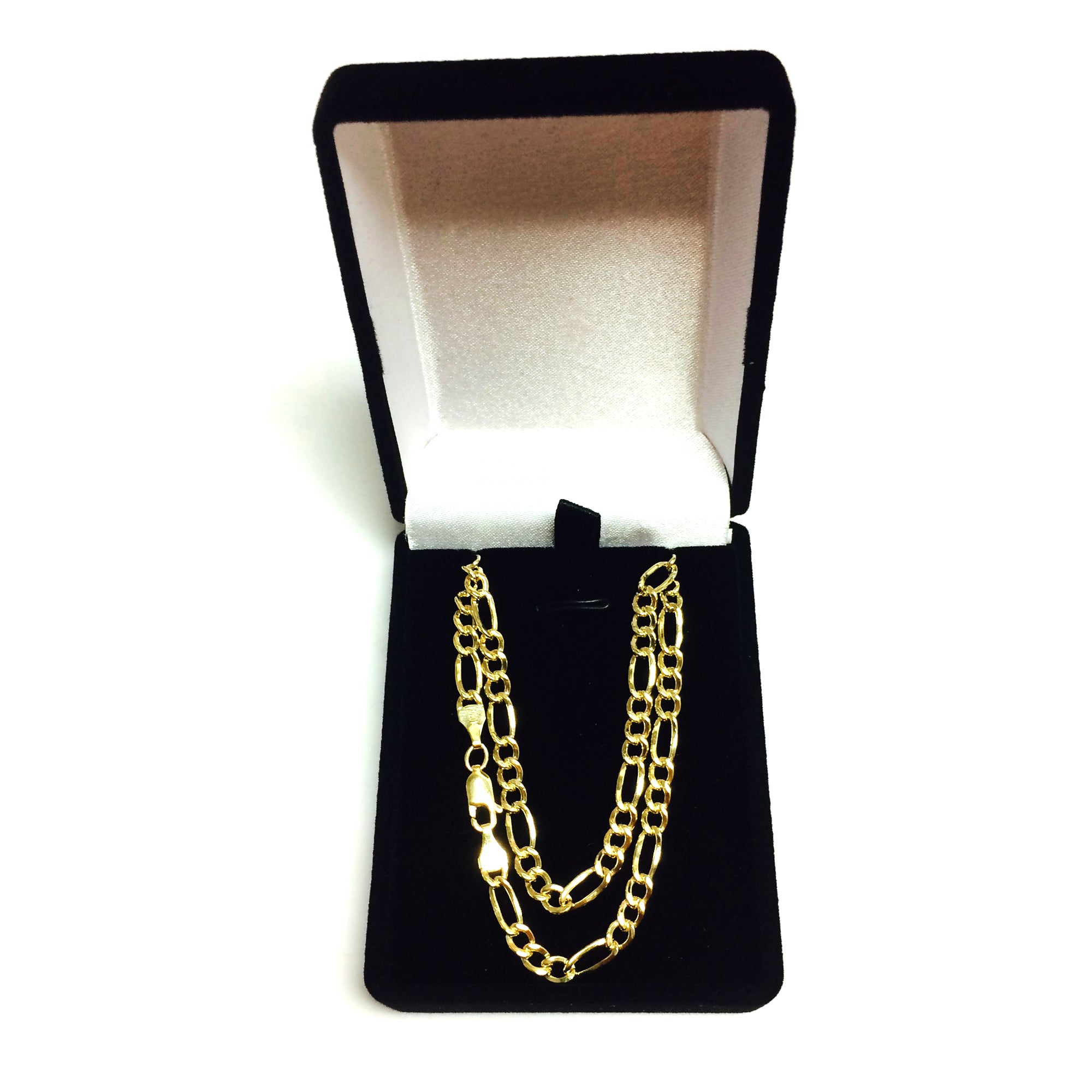 Collar de cadena Figaro sólida con relleno de oro amarillo de 14 quilates, joyería fina de diseño de 4,0 mm de ancho para hombres y mujeres