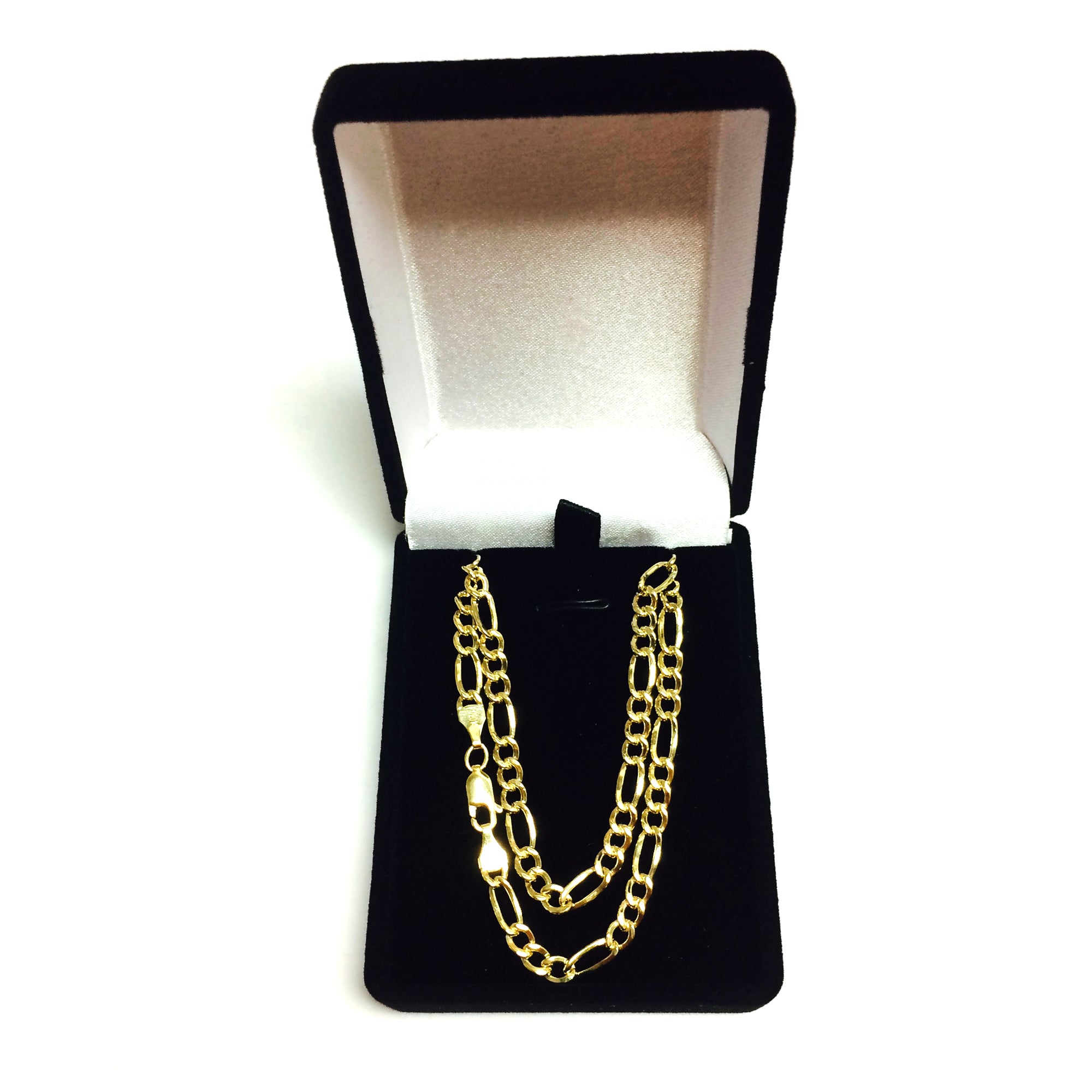 14K Yellow Gold Filled Solid Figaro Chain Necklace, 4.0 mm Wide fine designer jewelry for men and women