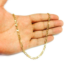14K gult guldfyllt massiv Figaro Chain Halsband, 4,0 mm Breda fina designersmycken för män och kvinnor