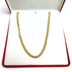 14K gul guldfyldt rund Franco Chain halskæde, 6,0 mm brede fine designer smykker til mænd og kvinder