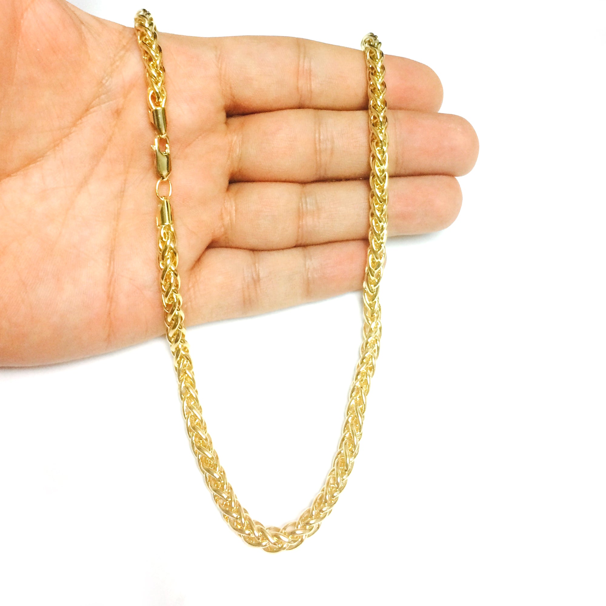 Collar de cadena Franco redonda con relleno de oro amarillo de 14 quilates, joyería fina de diseño de 6,0 mm de ancho para hombres y mujeres