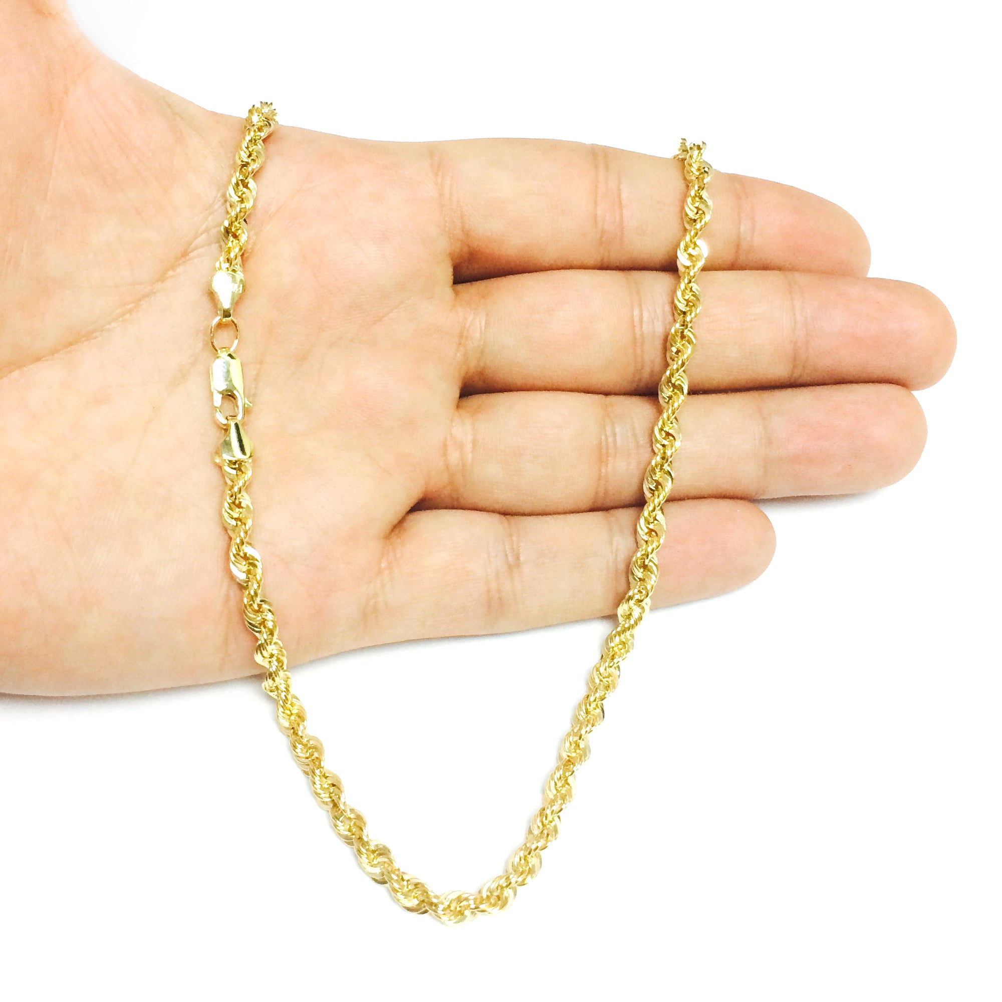 14K Yellow Gold Filled Solid Rope Chain Necklace, Wide