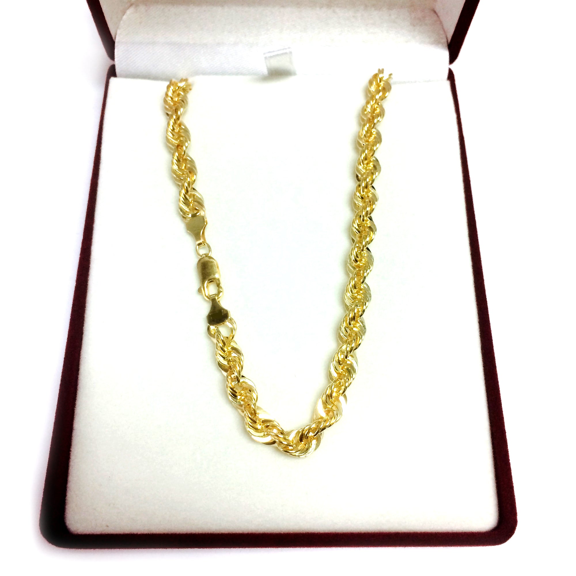 14K Yellow Gold Filled Solid Rope Chain Necklace, Wide