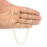 14K Yellow Gold Filled Solid Mariner Chain Necklace, 3.2mm Wide