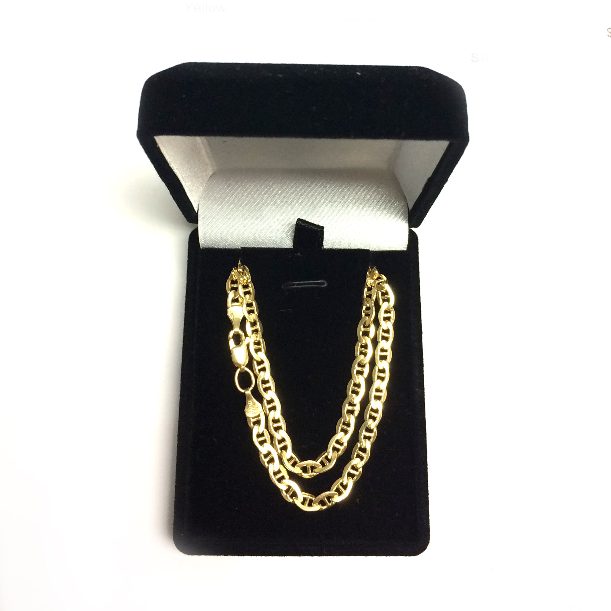 14K Yellow Gold Filled Solid Mariner Chain Necklace, 4.5 mm Wide