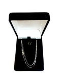 18k White Solid Gold Mirror Box Chain Necklace, 0.8mm