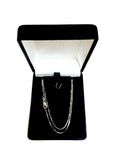 18k White Solid Gold Mirror Box Chain Necklace, 0.6mm