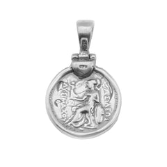 Ciondolo in argento sterling con Alessandro Magno, gioielli di design per uomini e donne