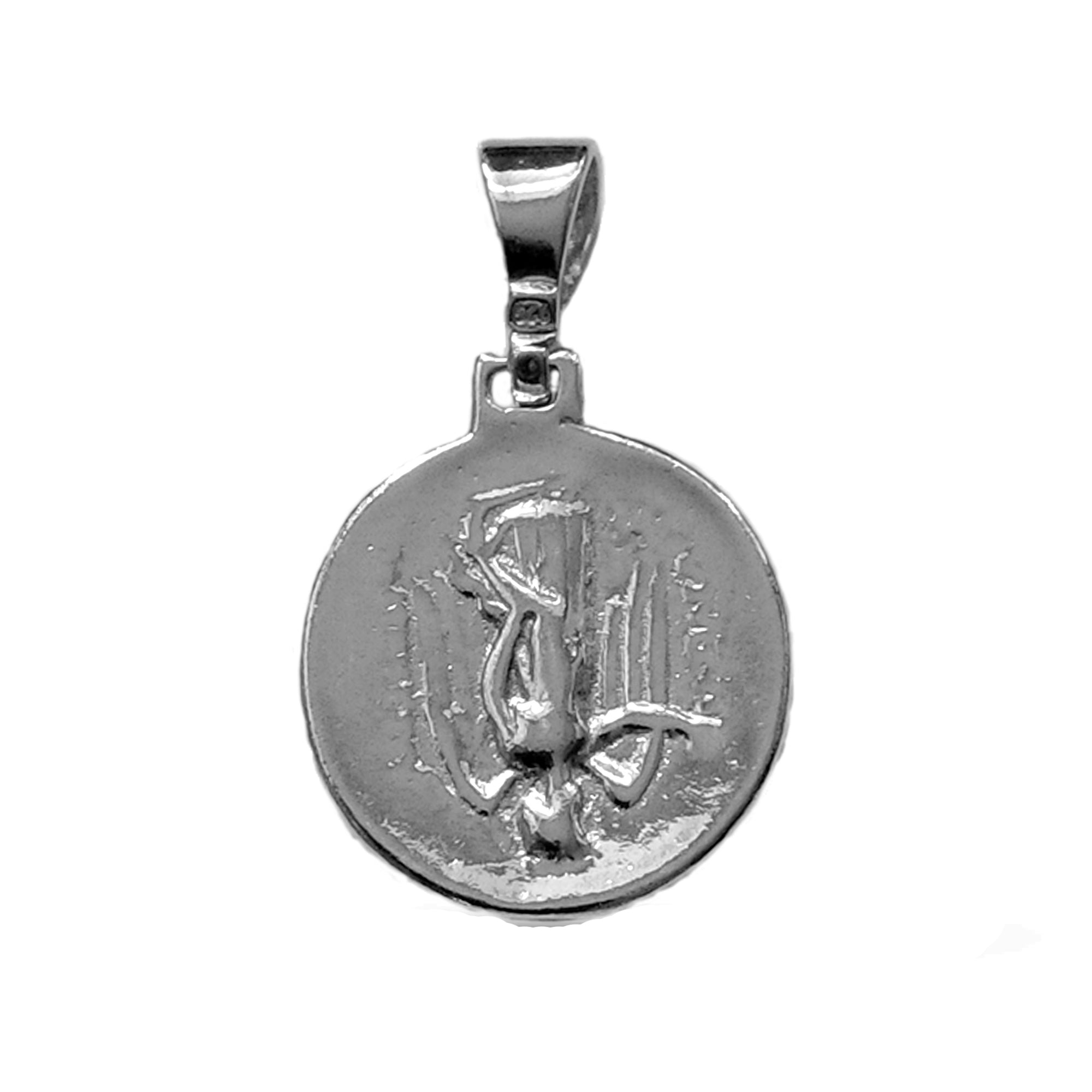 Sterling Silver Athena Greek Goddess hänge, diameter 20 mm fina designersmycken för män och kvinnor
