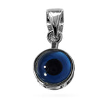 Sterling Silver Greek Meandros Evil Eye Charm Pendant