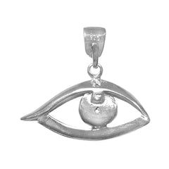 Sterling Silver Greek Key Evil Eye Meandros Pendant