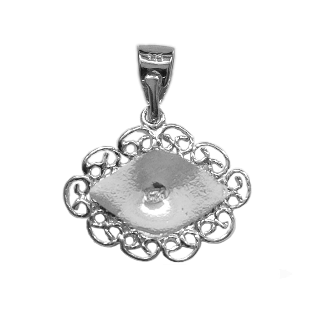 Ciondolo con ciondolo malocchio in stile filigrana in argento sterling, gioielli di design per uomini e donne