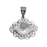 Sterling Silver Filigree Style Evil Eye Pendant Charm
