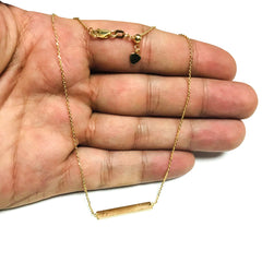 Engravable Bar Choker 14k Gold Necklace, 16" Adjustable