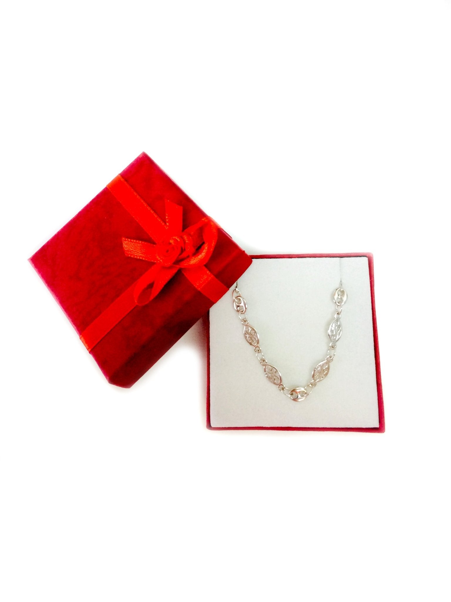 Mixed Filigree And Mariner Link Chain Anklet In Sterling Silver - JewelryAffairs
