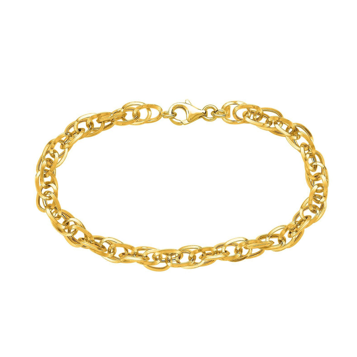 Collier pour femme en or jaune 14 carats avec chaîne à maillons européens, bijoux de créateur raffinés de 18 pouces pour hommes et femmes