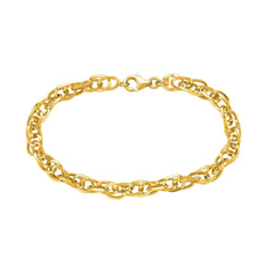 14k gult guld Euro Link Chain Damhalsband, 18" fina designersmycken för män och kvinnor