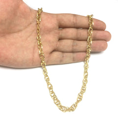 Collier pour femme en or jaune 14 carats avec chaîne à maillons européens, bijoux de créateur raffinés de 18 pouces pour hommes et femmes