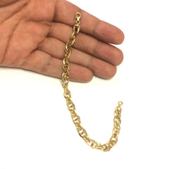 14k Yellow Gold Euro Link Womens Bracelet, 7.5" fine designer jewelry for men and women