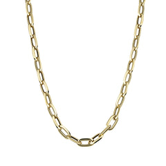 14k gult guld Fancy Oval Link Halsband 20" fina designersmycken för män och kvinnor