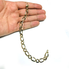 14k Yellow Gold Alternate Links Bracelet, 7.5"