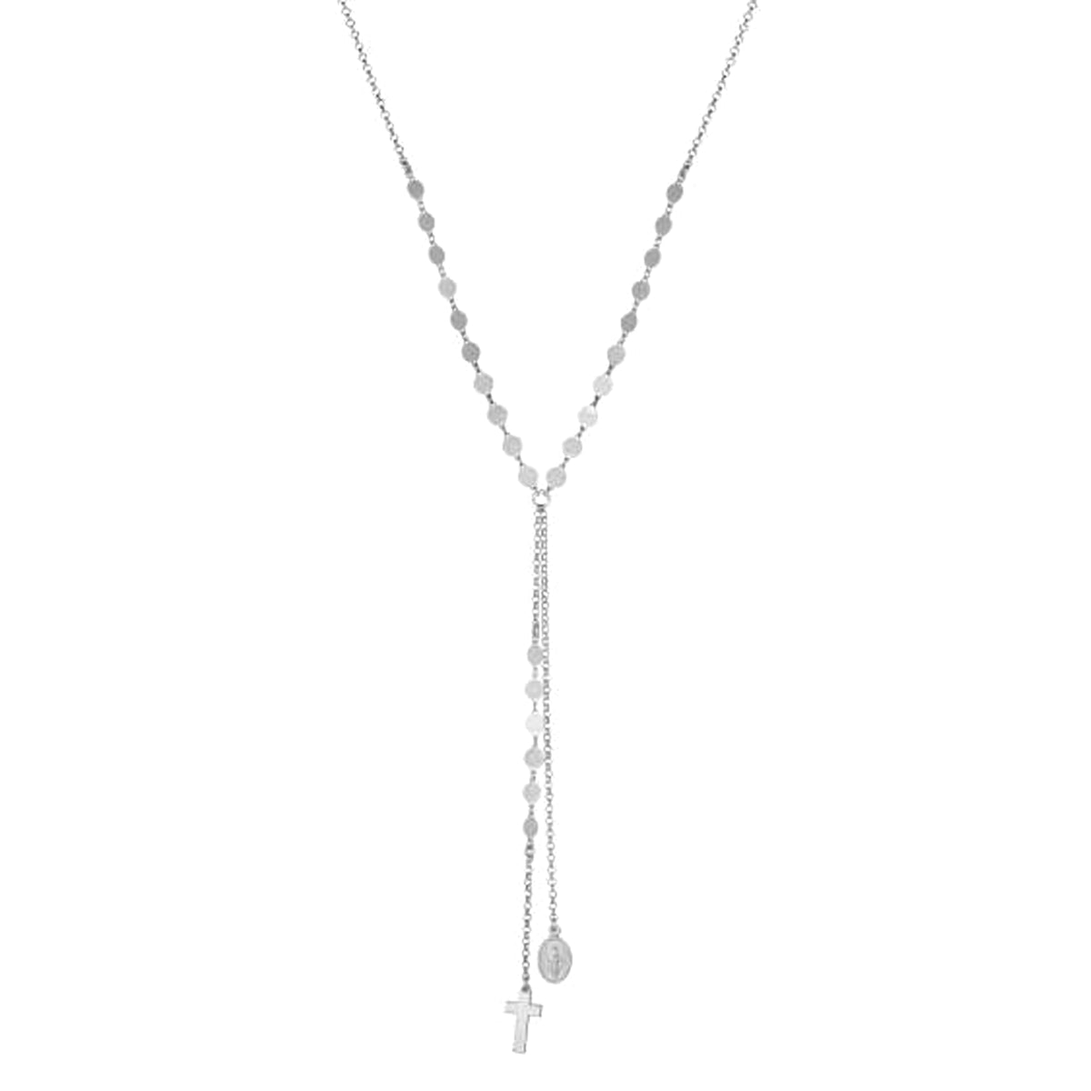 Collar de cadena con cruz religiosa de plata de ley, joyería fina de diseño de 18 "para hombres y mujeres