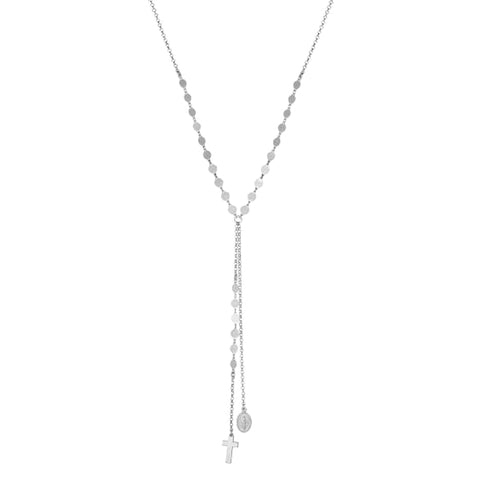 Sterling Silver Religious Cross Chain Necklace, 18"