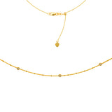 4 Stations  Cz Choker 14k Yellow Gold Necklace, 16" Adjustable