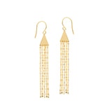 14K Yellow Gold Tassel Drop Earrings