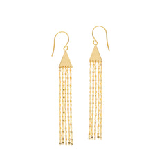 Boucles d'oreilles pendantes à pampilles en or jaune 14 carats, bijoux de créateur raffinés pour hommes et femmes