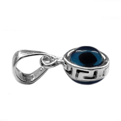 Sterling sølv græsk nøgle Evil Eye Pendant fine designer smykker til mænd og kvinder