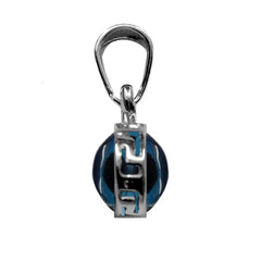 Sterling Silver Greek Key Evil Eye Pendant fina designersmycken för män och kvinnor
