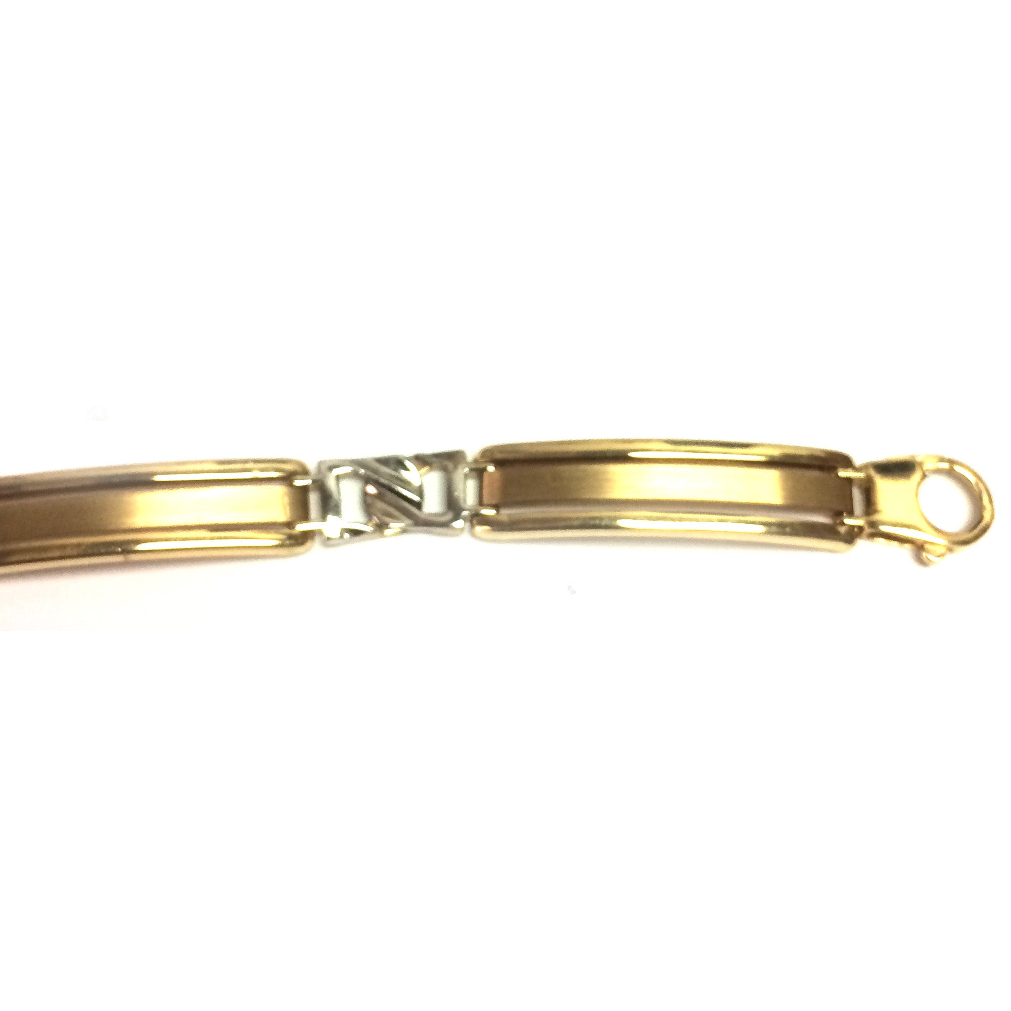 14k Yellow And White Gold Fancy Link Mens Bracelet, 8.25" fine designer jewelry for men and women