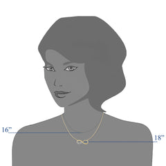 14k 2 Tone Gold Infinity Pendant med Script Mom-halskæde, 18" fine designersmykker til mænd og kvinder