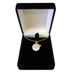 14k White Gold Round Paw Charm And Dog Bone Pendant Necklace, 17"