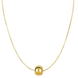 14k Yellow Gold Shiny 8mm Round Bead Charm Necklace, 18"