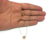 14k Yellow Gold Shiny 8mm Round Bead Charm Necklace, 18"