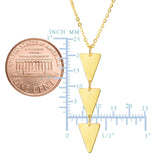 14k Yellow Gold Three Hanging Triangle Pendant Necklace, 18"