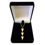 14k Yellow Gold Three Hanging Triangle Pendant Necklace, 18"