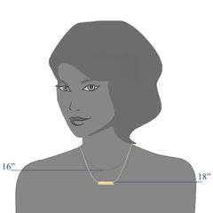 Collana con pendente a barra in oro 14k, gioielli di design da 18" per uomini e donne