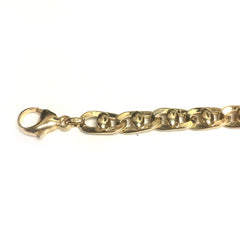 14k Yellow Gold Mariner Link Mens Bracelet, 8.5"