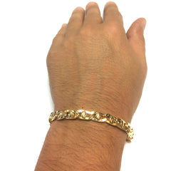 Bracelet pour hommes Mariner Link en or jaune 14 carats, bijoux de créateurs fins de 8,5 pouces pour hommes et femmes