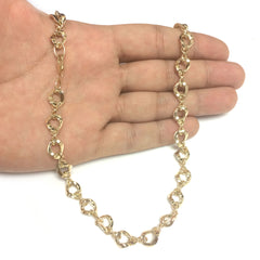 14k Yellow Gold Diamond Cut Infinity Link Womens Necklace, 18"