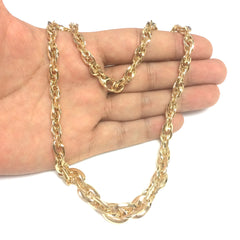 14k Yellow Gold Double Oval Link Chain Womens Necklace, 18"
