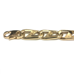 Bracelet pour hommes à maillons ovales en or jaune 14 carats, bijoux de créateurs fins de 8,5 pouces pour hommes et femmes