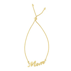 14 k gult guld justerbart mamma charm Bolo armband, 9,25" fina designersmycken för män och kvinnor