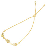 Bumble Bee Charms Theme Bolo Friendship Adjustable Bracelet In 14K Yellow Gold, 9.25"